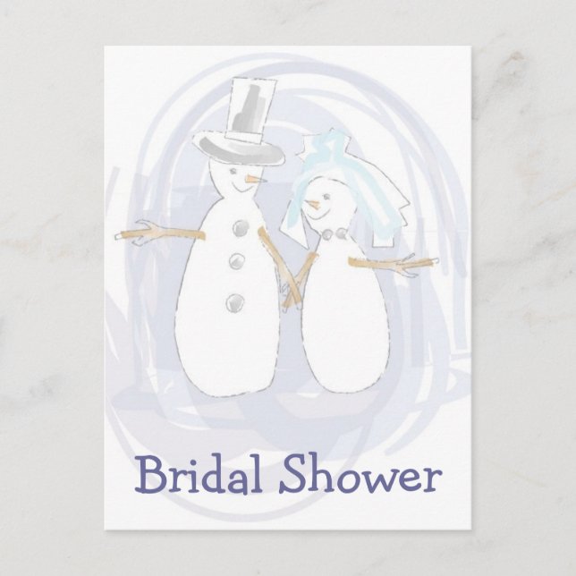 Carte Postale KRW Winter Snowmen Custom Show Invitation (Devant)