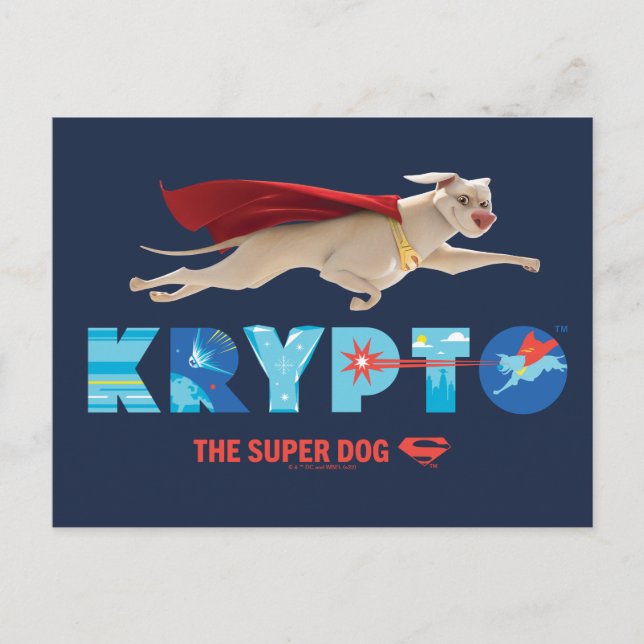 Carte Postale Krypto Le Super Chien (Devant)