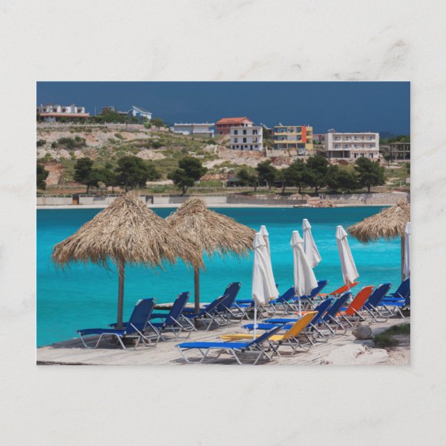 Carte Postale Ksamil, bord de plage de la ville (Devant)