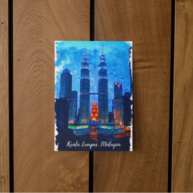 Carte Postale Kuala Lumpur Malaisie Asie Travel (kuala lumpur malaysia watercolor postcard)
