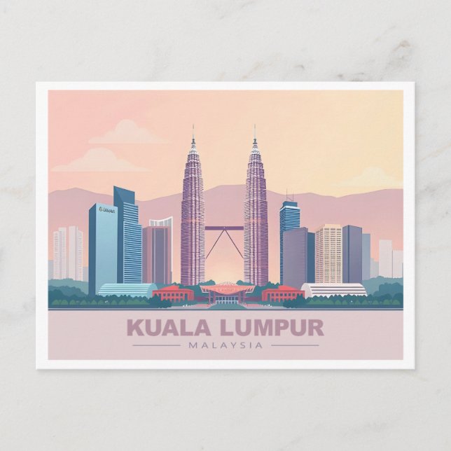 Carte Postale Kuala Lumpur Malaisie Pastel Travel (Devant)