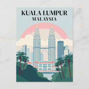 Carte Postale Kuala Lumpur Malaisie Paysage Urbain Vintage Voyag