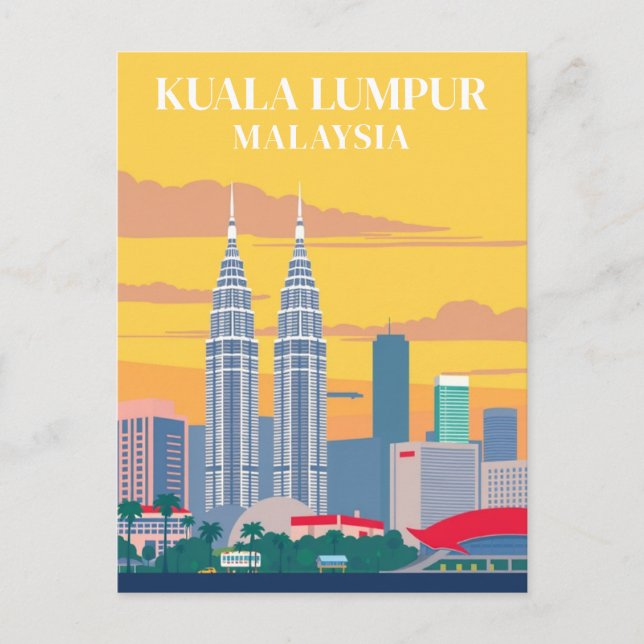 Carte Postale Kuala Lumpur Malaisie Tours Vintages Ville (Devant)