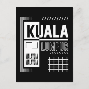 Carte Postale Kuala Lumpur Malaisie Typographie Urbaine Moderne 