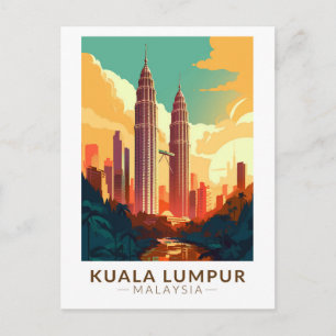 Carte Postale Kuala Lumpur Malaisie Voyage Art Vintage