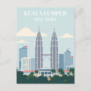 Carte Postale Kuala Lumpur Malaysia Petronas Towers Skyline City