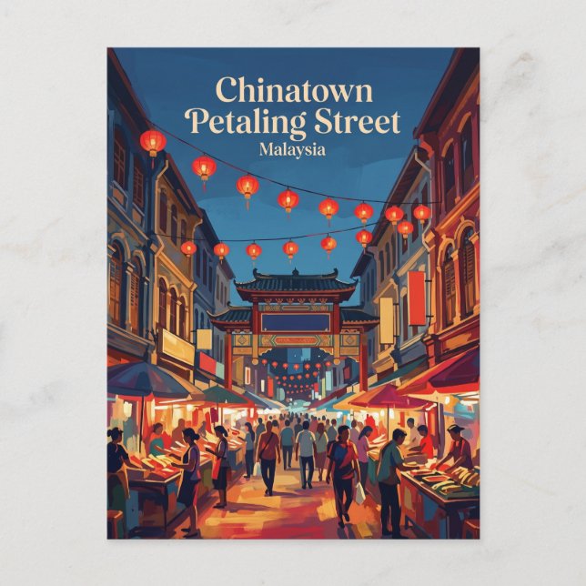 Carte Postale Kuala Lumpur - Quartier chinois (rue Petaling) (Devant)