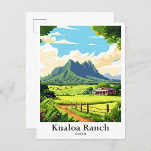 Carte Postale Kualoa Ranch Hawaii Illustration du portrait de vo