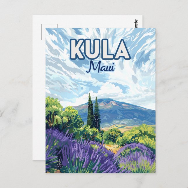 Carte Postale Kula Maui Haleakala Hawaii Lavender Retro (Devant / Derrière)