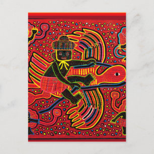 Carte Postale Kuna Indian Stork Apportant design bébé