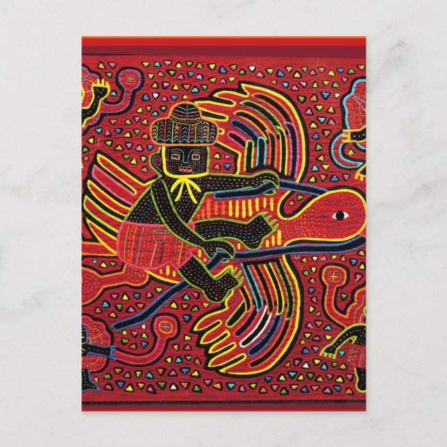 Carte Postale Kuna Indian Stork Apportant design bébé (Devant)