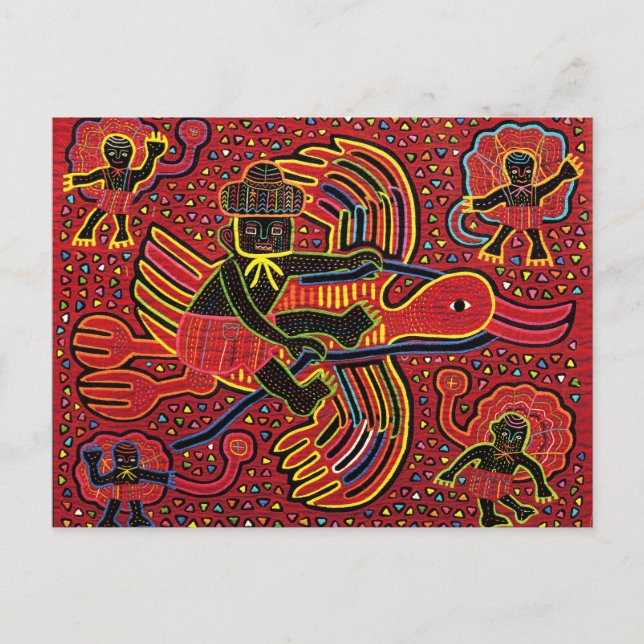 Carte Postale Kuna Indian Stork Apportant design bébé (Devant)