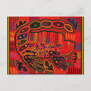 Carte Postale Kuna Indien Iguana Mola