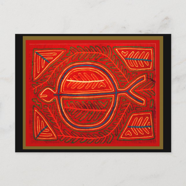 Carte Postale Kuna Mola Stingray (Devant)