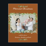 Carte Postale Kundenspezifische Foto Postkarte Green<br><div class="desc">Moderne et floral Foto Postkarte für deine Weihnachtsgrüße.</div>