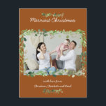 Carte Postale Kundenspezifische Foto Postkarte Green<br><div class="desc">Moderne et floral Foto Postkarte für deine Weihnachtsgrüße.</div>