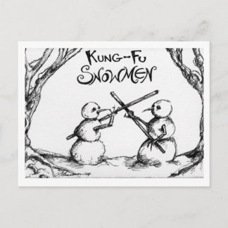 Carte Postale Kung Fu Snowmen