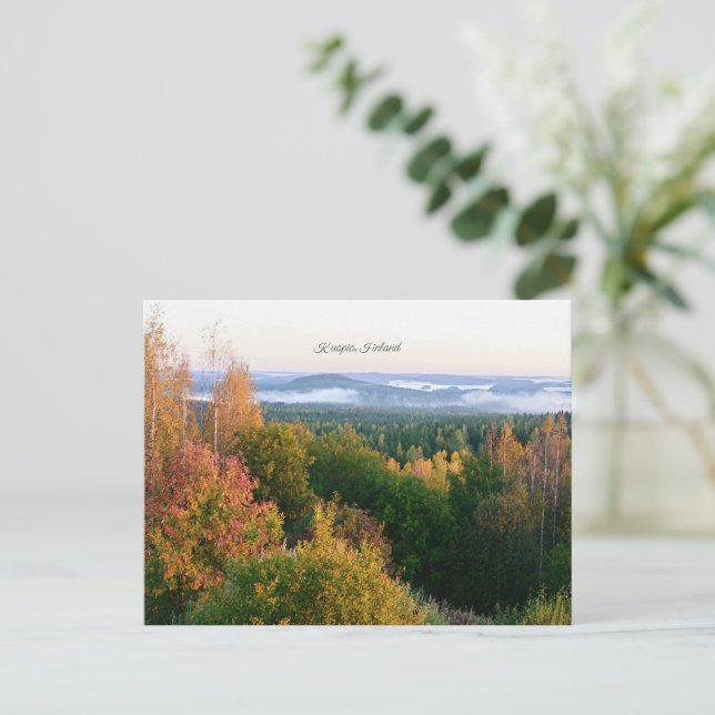 Carte Postale Kuopio, Finlande, paysage d'automne, (Debout devant)