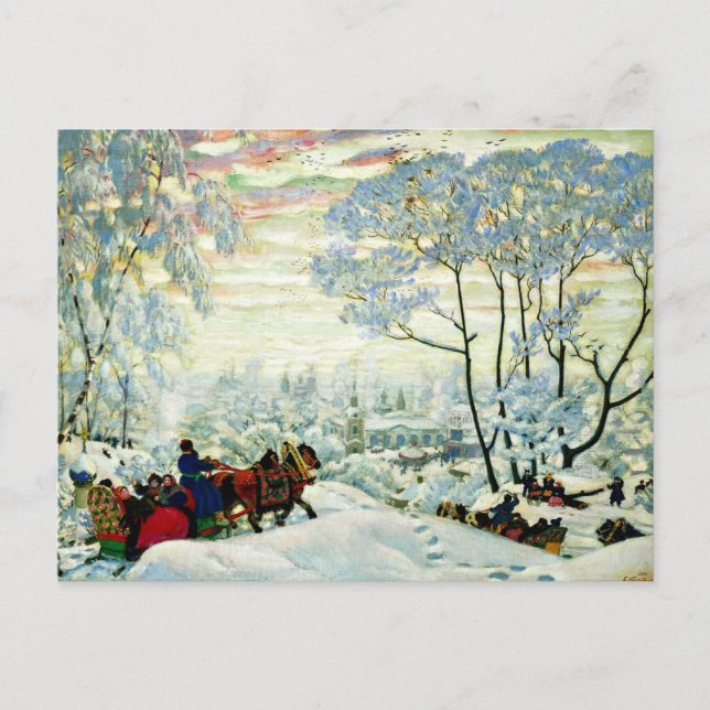 Carte Postale Kustodiev - Hiver (Devant)