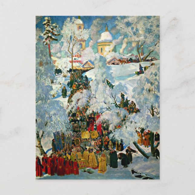 Carte Postale Kustodiev - La consécration de l'eau (Devant)