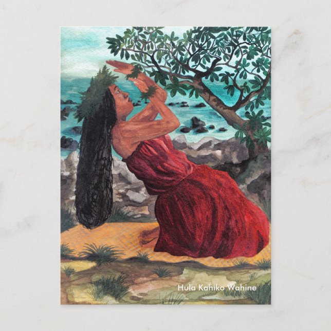 Carte Postale Kuuwehi hula kamani arbre, (Devant)