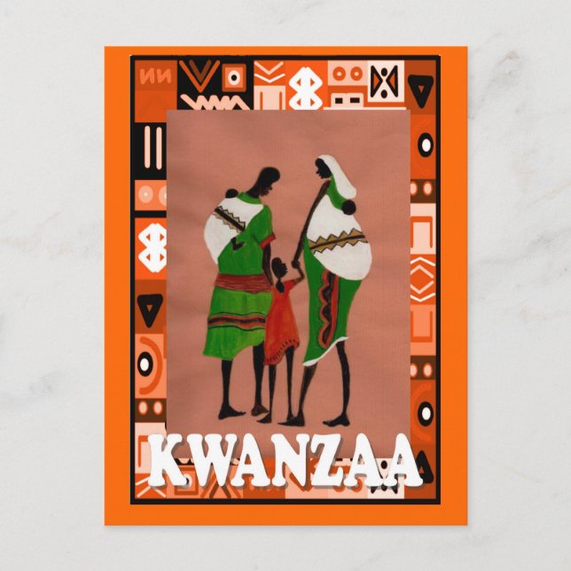 Carte Postale Kwanzaa - Famille africaine (Devant)