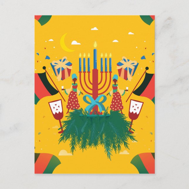 Carte Postale Kwanzaa jaune (Devant)