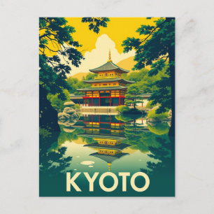 Carte Postale Kyoto, Japon Art de voyage rétro