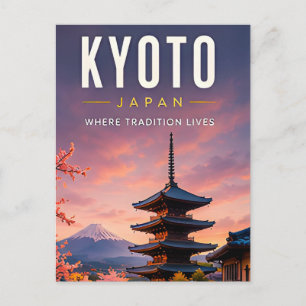 Carte Postale 🏯 Kyoto Japon Décoration de Maison Temple Intempo