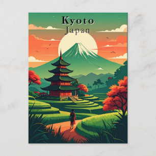 Carte Postale Kyoto Japon Pagode Ancienne Mont Fuji Paysage