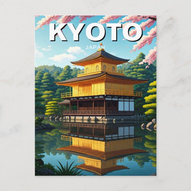 Carte Postale Kyoto Japon Voyage Kinkakuji Golden Pavilion (Devant)