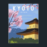 Carte Postale Kyoto Japon Voyages Vintage Art<br><div class="desc">Architecture vectorielle de Kyoto. Elle est célèbre pour ses nombreux temples bouddhistes classiques,  ses jardins,  ses palais impériaux,  ses sanctuaires shinto et ses maisons traditionnelles en bois.</div>