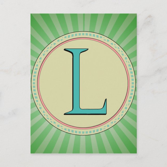 CARTE POSTALE L LETTRE DE MONOGRAMME (Devant)