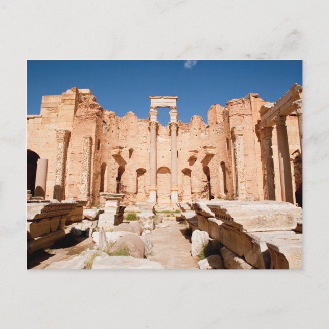 Carte Postale La basilique sévérienne, Leptis Magna, Al Khums 2 (Devant)