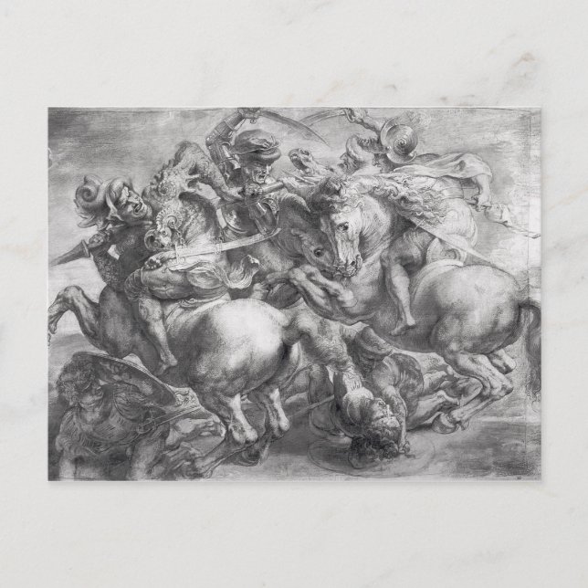 Carte Postale La bataille d'Anghiari d'après Léonard de Vinci (Devant)