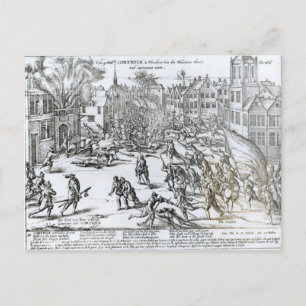 Carte Postale La bataille de Courtrai entre les Français