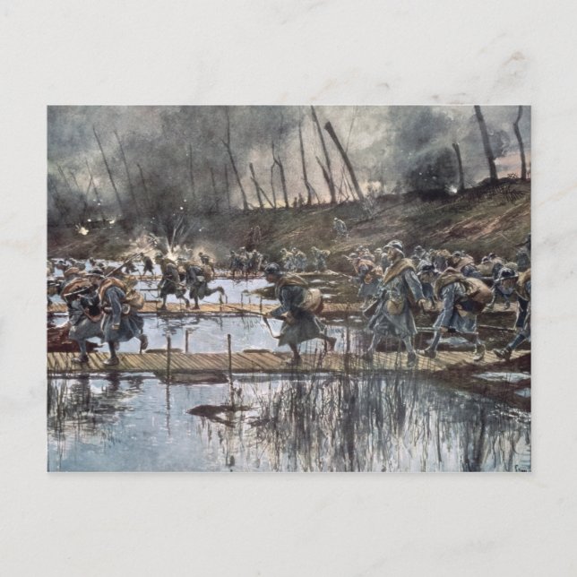 Carte Postale La bataille de l'Yser en 1914 (Devant)