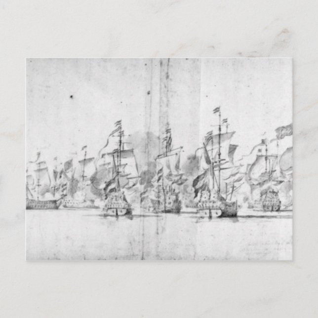Carte Postale La bataille de Solebay, le 28 mai 1672 (Devant)