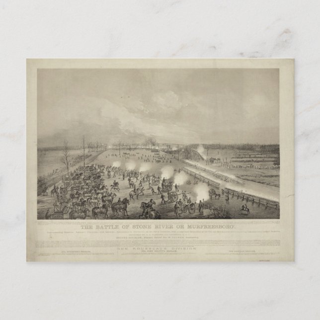 Carte Postale La bataille de Stone River ou Murfreesboro' (Devant)