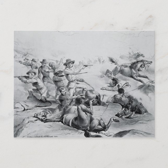 Carte Postale La bataille Dernière du général Custer (Devant)