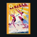 Carte Postale La Baule Poster de Voyage Français Vintage<br><div class="desc">Belle affiche de voyage vintage en France qui annonce les plaisirs de La Baule en Bretagne. De la Bibliothèque du Congrès.</div>
