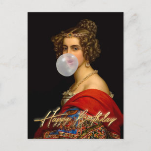 Carte Postale La Beauté Bavaroise et Bubble Gum Joyeux Anniversa