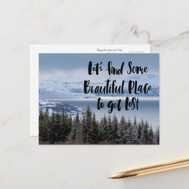 Carte Postale La beauté captivante de l'Islande (Devant/Arrière en situation)