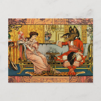 Carte Postale La beauté et la bête illustration art original