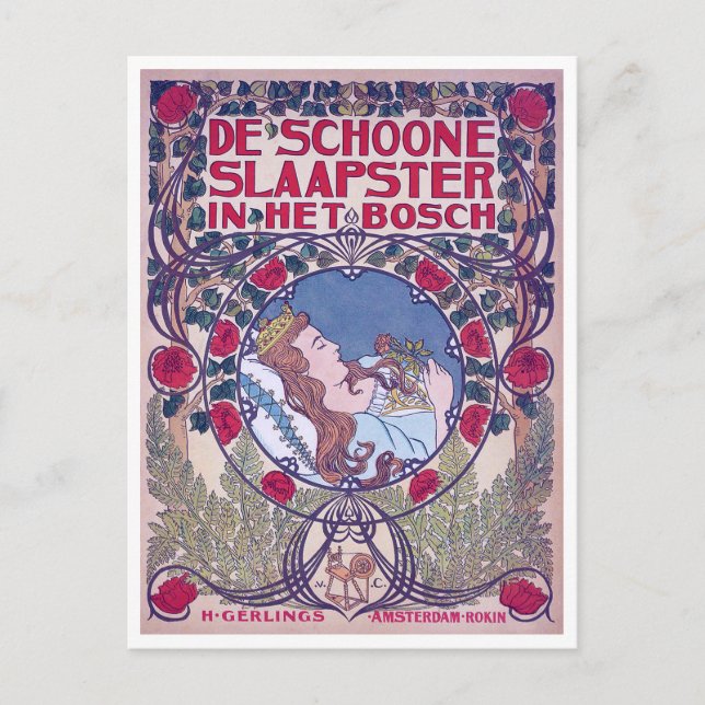 Carte Postale La Belle au Bois Dormant, Couverture, Van Caspel (Devant)