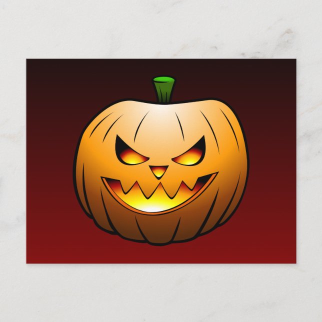Carte Postale La belle citrouille visage Jack O'lantern (Devant)