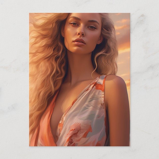 Carte Postale La belle femme blonde (Devant)