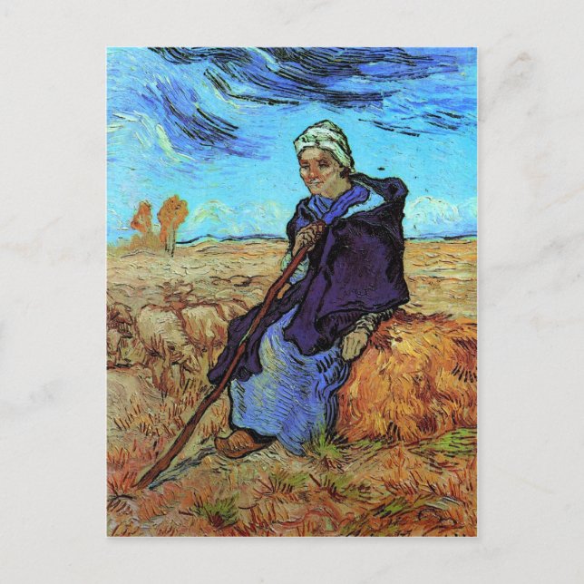 Carte Postale La Bergère (d'après Millet) Van Gogh Art (Devant)