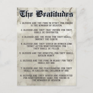 Carte Postale La Bible Matthieu 5 Béatitudes Sermon sur le Mont