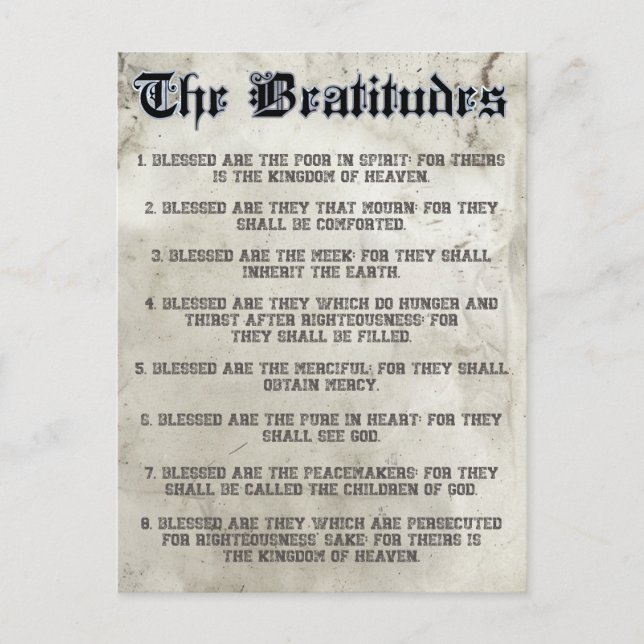 Carte Postale La Bible Matthieu 5 Béatitudes Sermon sur le Mont (Devant)